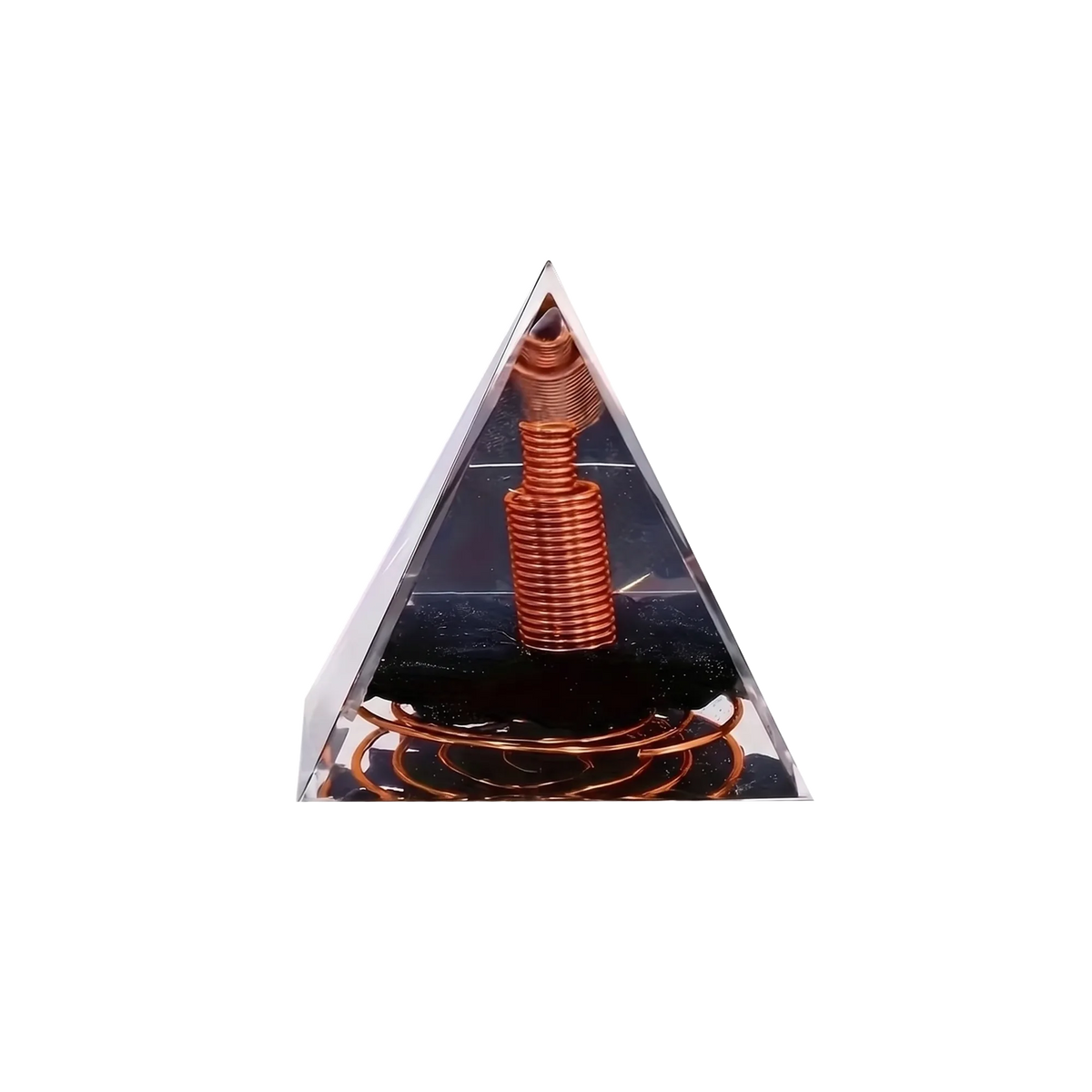 Copper Wire Obsidian Orgone Pyramid