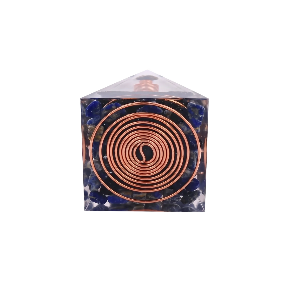 Copper Wire Obsidian Orgone Pyramid