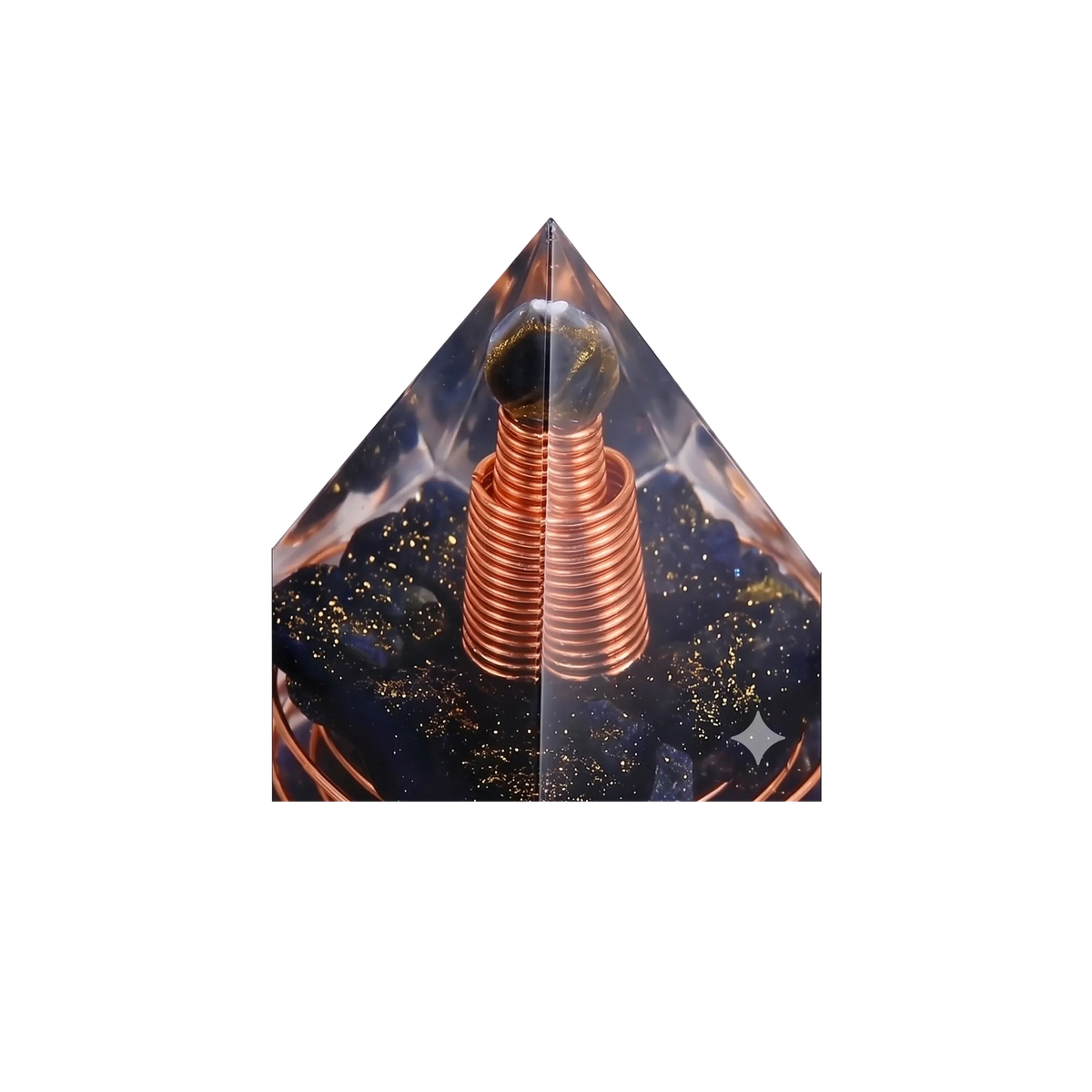 Copper Wire Obsidian Orgone Pyramid