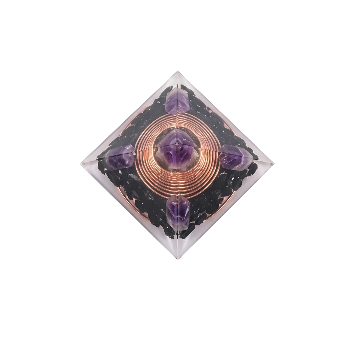 Copper Wire Obsidian Orgone Pyramid