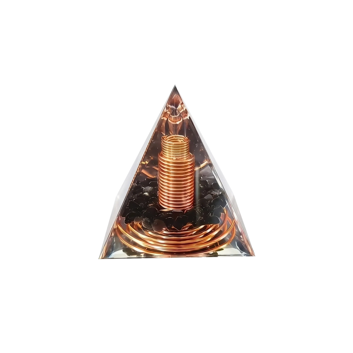 Copper Wire Obsidian Orgone Pyramid