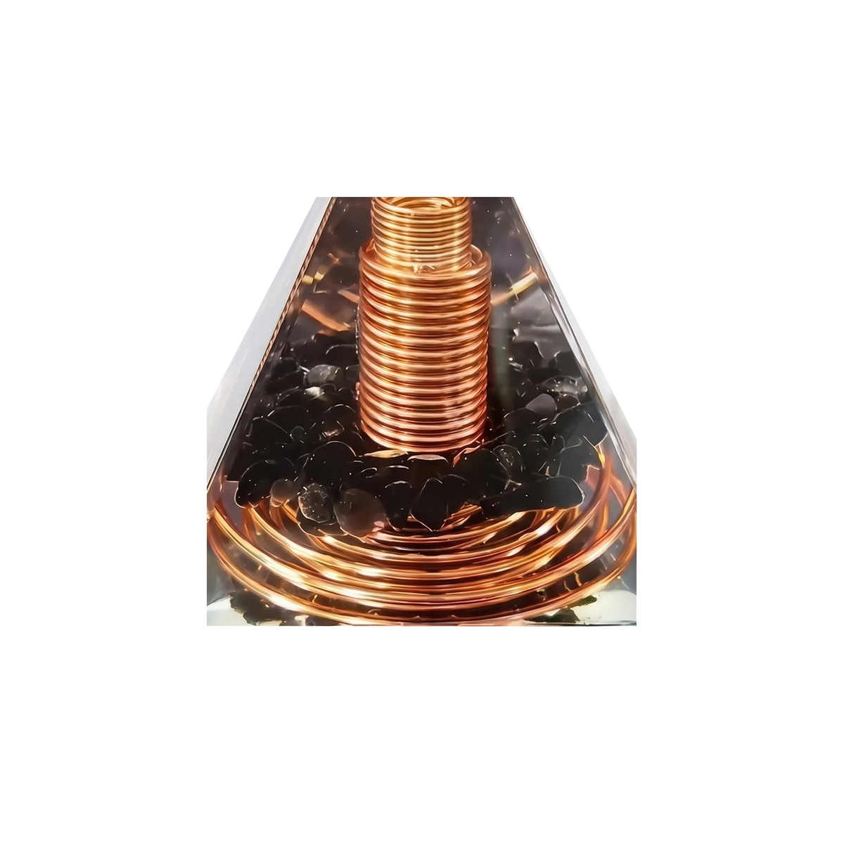 Copper Wire Obsidian Orgone Pyramid