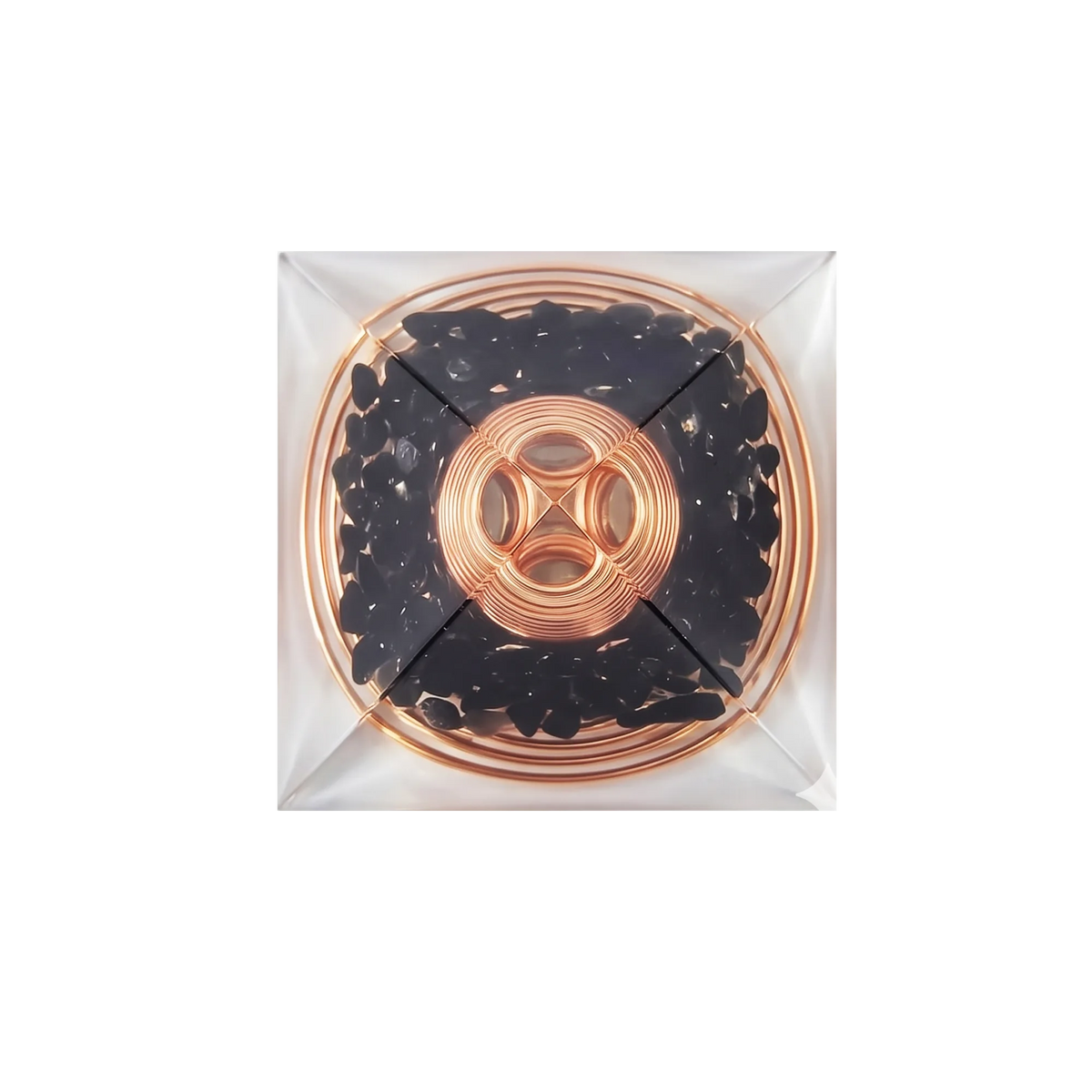 Copper Wire Obsidian Orgone Pyramid