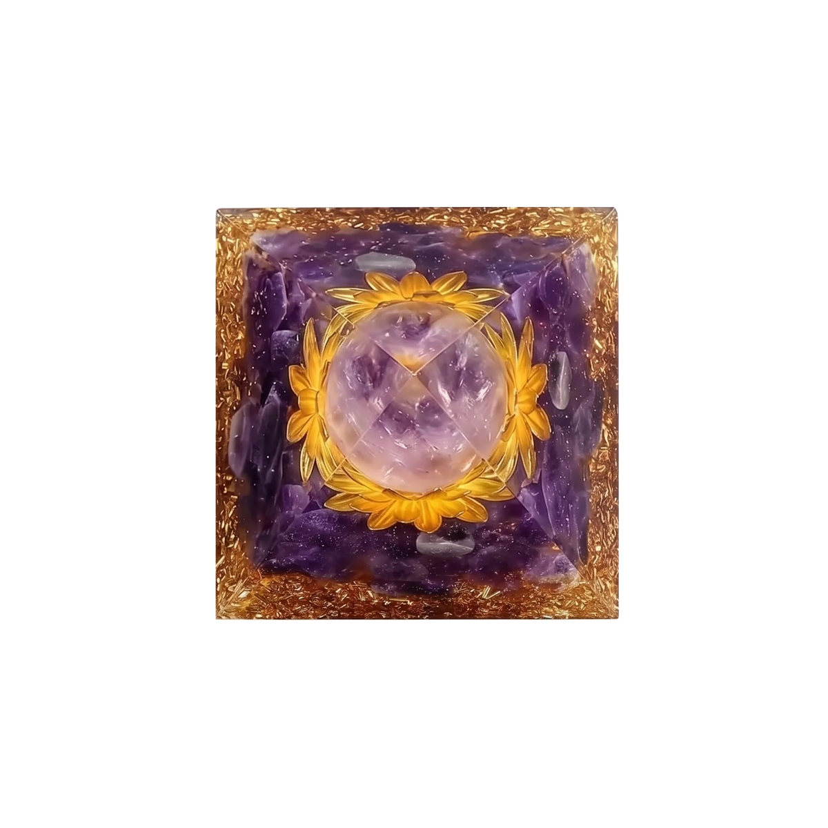 Carrot Seed Flower of Life Orgonite Pyramid