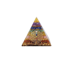 Seven Chakra Flower of Life Orgone Pyramid, 6 cm