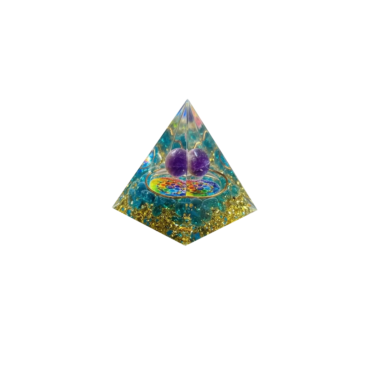 Amethyst Mandala Orgone Pyramid Set