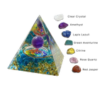 Amethyst Mandala Orgone Pyramid & 7 Chakra Stones