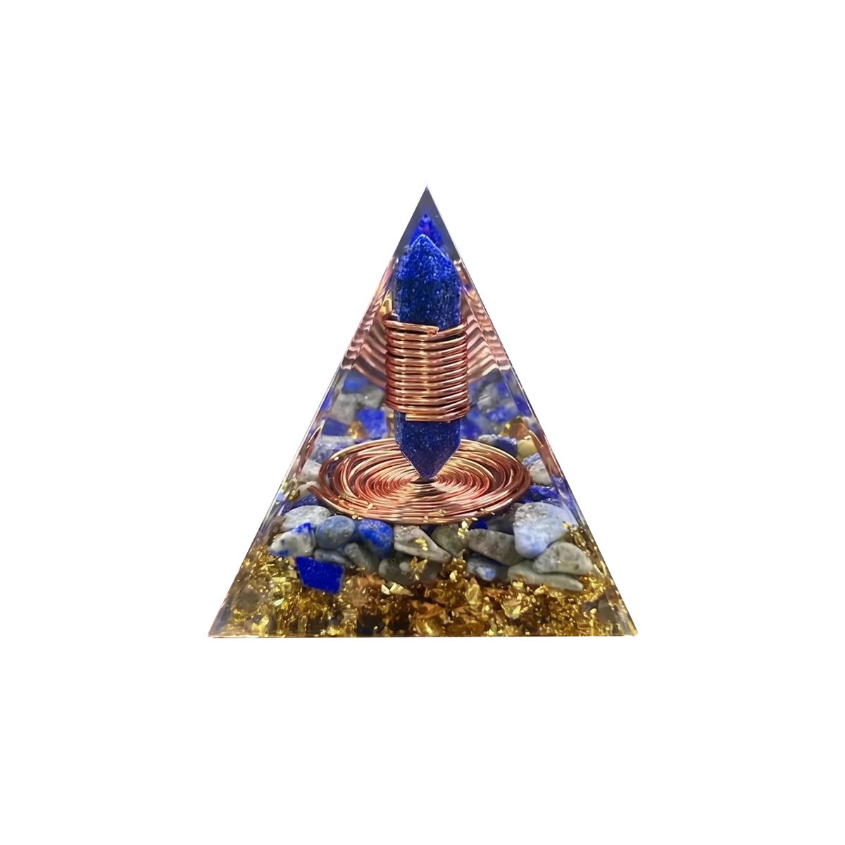 Lapis Lazuli Copper Coil Orgone Pyramid