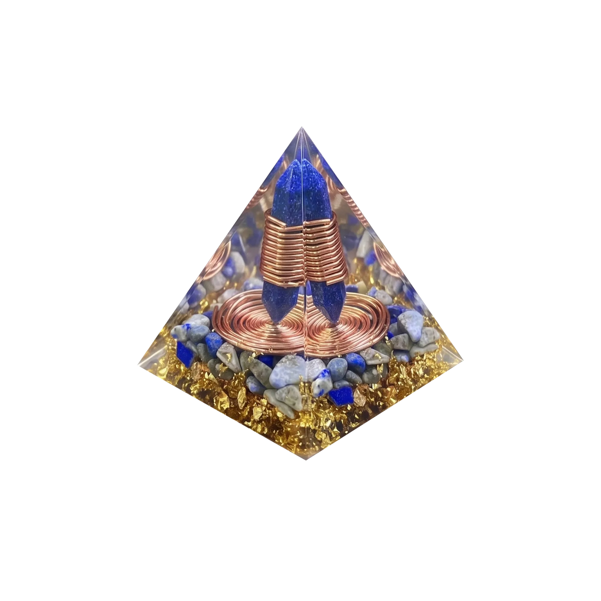 Lapis Lazuli Copper Coil Orgone Pyramid