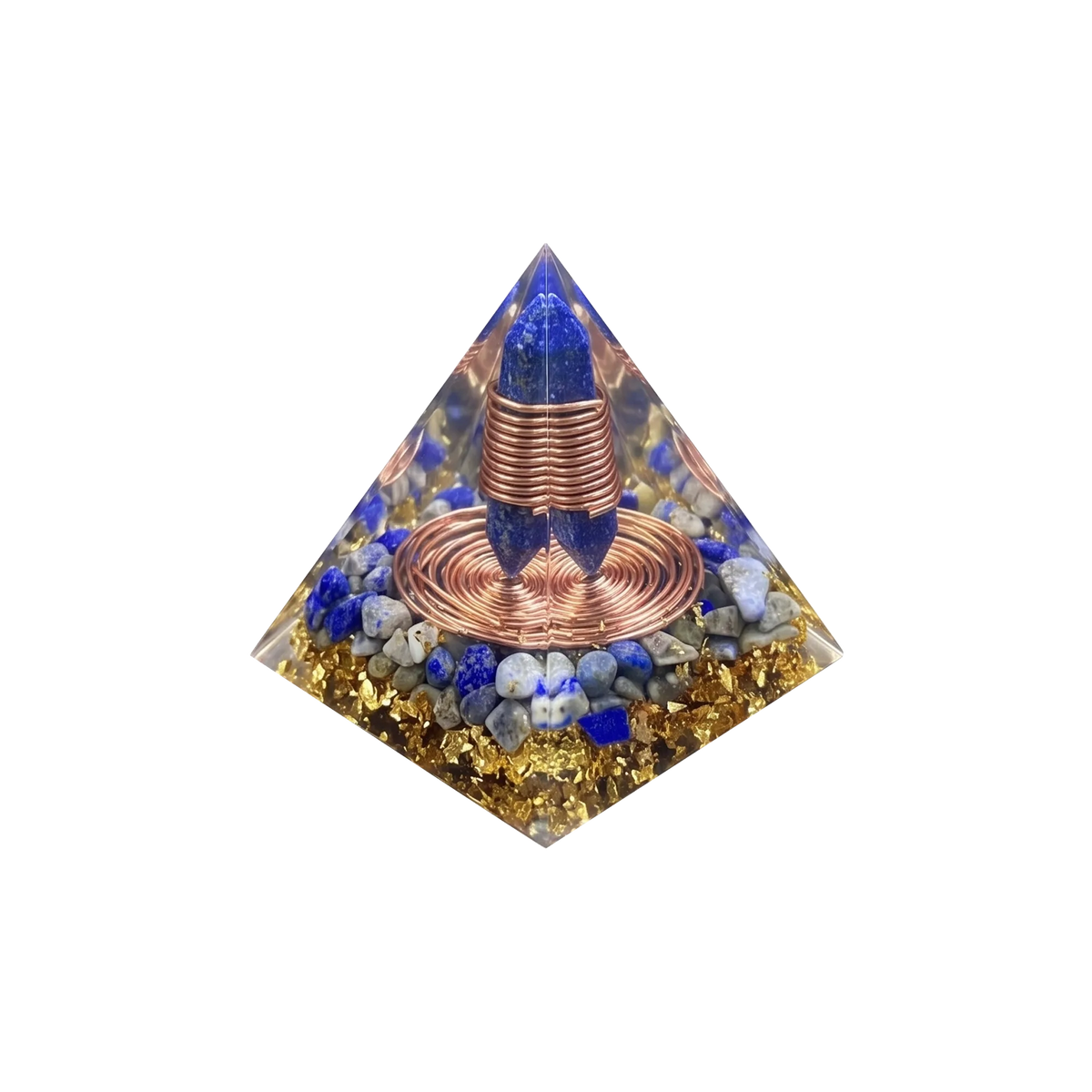 Lapis Lazuli Copper Coil Orgone Pyramid