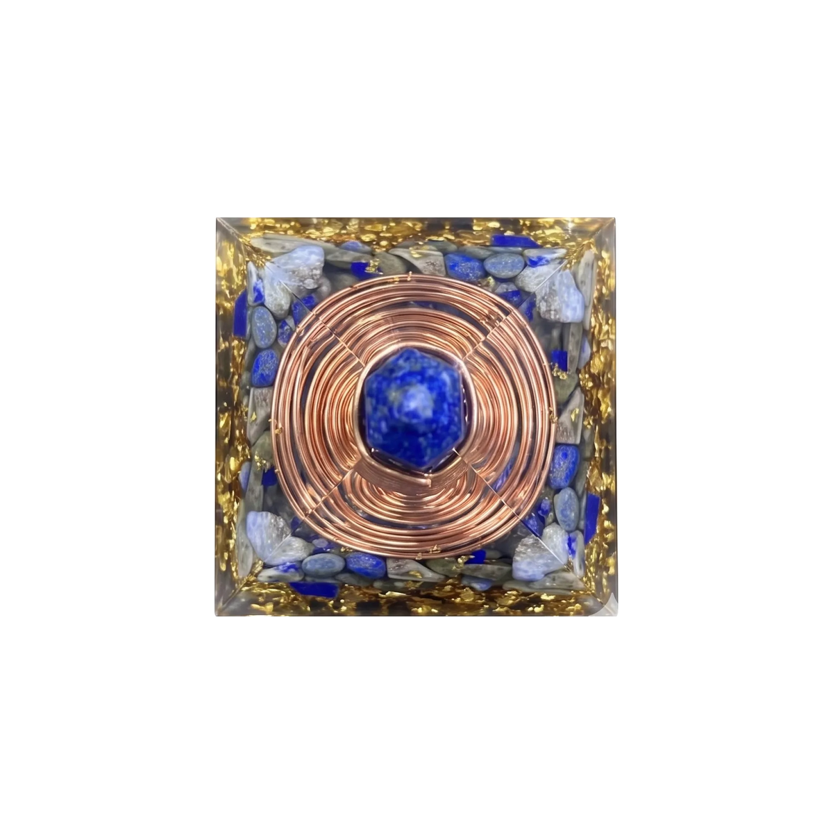 Lapis Lazuli Copper Coil Orgone Pyramid