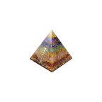 Seven Chakra Flower of Life Orgone Pyramid, 6 cm