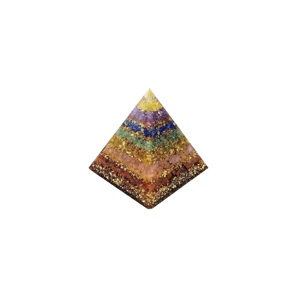 Seven Chakra Flower of Life Orgone Pyramid, 6 cm