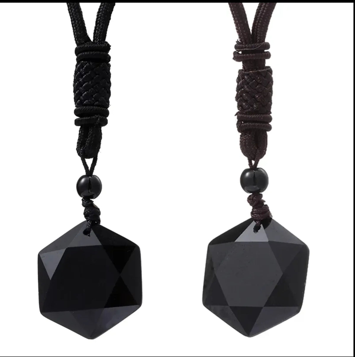 Black Obsidian Hexagram Necklace