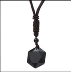 Brown Obsidian Hexagram Necklace